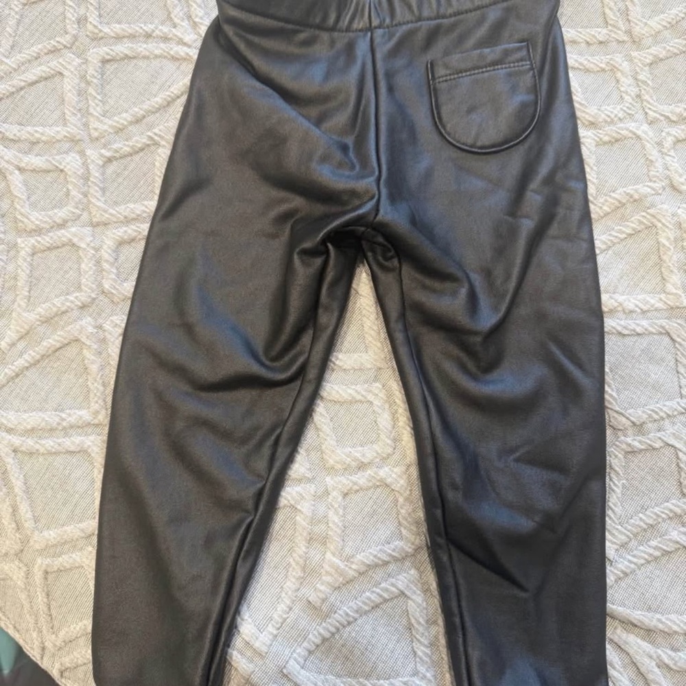 Zara size:2-3 years Black Faux Leather leggings